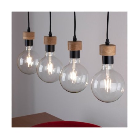 Clarte Wood Lampa Wisząca 4xE27 Max.60W Dąb Olejowany/Czarny