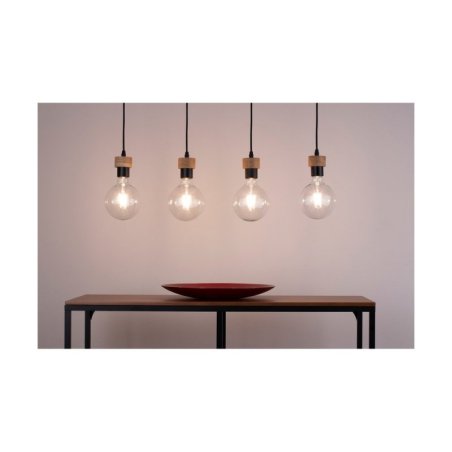 Clarte Wood Lampa Wisząca 4xE27 Max.60W Dąb Olejowany/Czarny