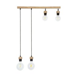 Clarte Wood Lampa Wisząca 4xE27 Max.25W Dąb Olejowany/Czarny/Czarny