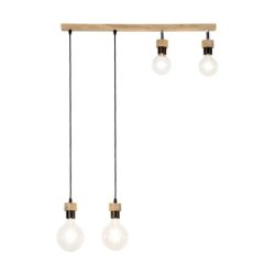 Clarte Wood Lampa Wisząca 4xE27 Max.25W Dąb Olejowany/Czarny/Czarny