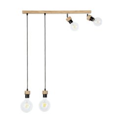 Clarte Wood Lampa Wisząca 4xE27 Max.25W Dąb Olejowany/Czarny/Czarny