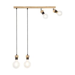 Clarte Wood Lampa Wisząca 4xE27 Max.25W Dąb Olejowany/Czarny/Czarny