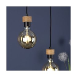 Clarte Wood Lampa Wisząca 4xE27 Max.25W Dąb Olejowany/Czarny/Czarny