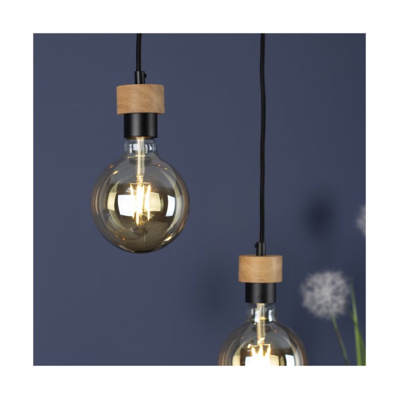 Clarte Wood Lampa Wisząca 4xE27 Max.25W Dąb Olejowany/Czarny/Czarny