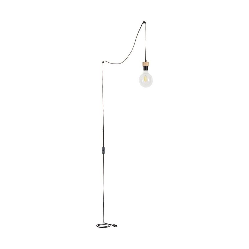 Clarte Wood Lampa Wisząca 1xE27 Max.60W Czarny/Dąb Olejowany/Czarny