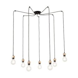 Clarte Lampa Wisząca 7xE27 Max.60W Czarny/Dąb Olejowany