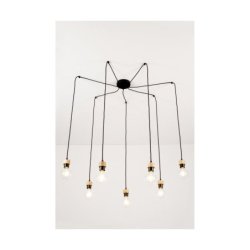 Clarte Lampa Wisząca 7xE27 Max.60W Czarny/Dąb Olejowany