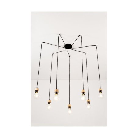Clarte Lampa Wisząca 7xE27 Max.60W Czarny/Dąb Olejowany