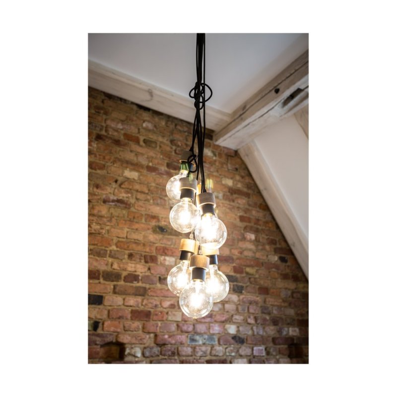 Clarte Lampa Wisząca 7xE27 Max.60W Czarny/Dąb Olejowany