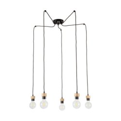 Clarte Lampa Wisząca 5xE27 Max.60W Czarny/Dąb Olejowany