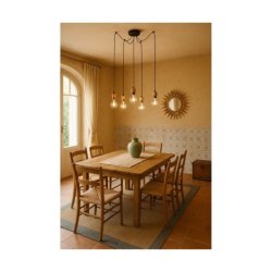 Clarte Lampa Wisząca 5xE27 Max.60W Czarny/Dąb Olejowany