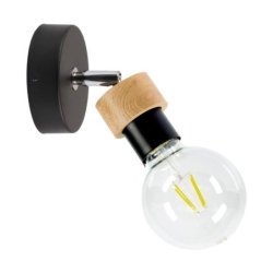 Marjolaine Kinkiet 1xE27 Max.25W Czarny/Dąb Olejowany