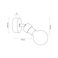 Marjolaine Kinkiet 1xE27 Max.25W Czarny/Dąb Olejowany