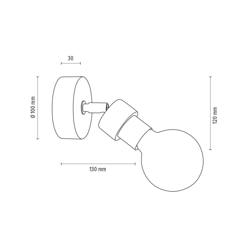 Marjolaine Kinkiet 1xE27 Max.25W Czarny/Dąb Olejowany