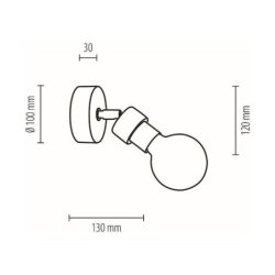 Marjolaine Wood Kinkiet 1xE27 Max.25W Dąb Olejowany/Czarny