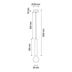 Barrel Lampa Wisząca 1xE27 Max.60W Czarny/Czarny/Czarny PVC