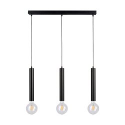 Barrel Lampa Wisząca 3xE27 Max.60W Czarny/Czarny/Czarny PVC