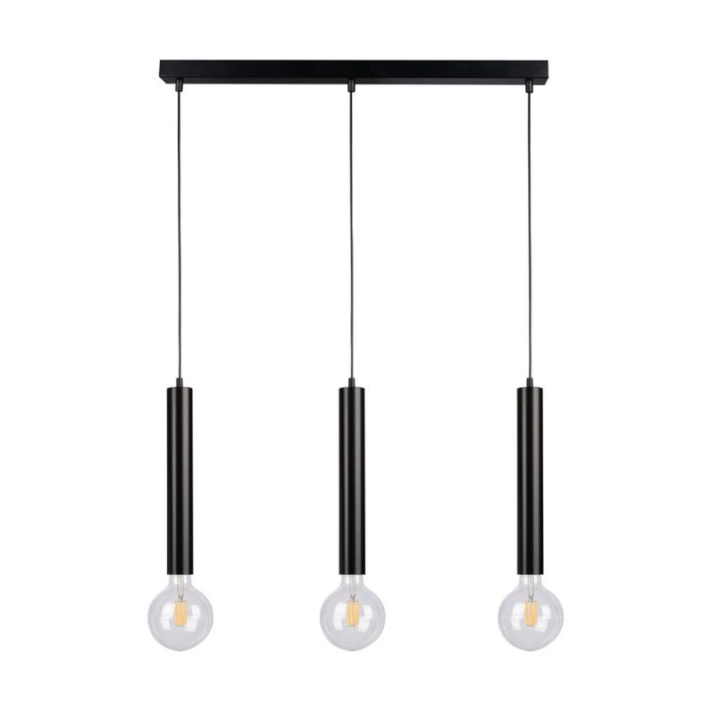 Barrel Lampa Wisząca 3xE27 Max.60W Czarny/Czarny/Czarny PVC