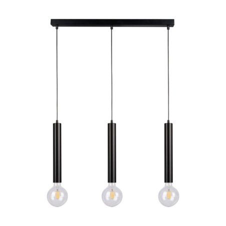 Barrel Lampa Wisząca 3xE27 Max.60W Czarny/Czarny/Czarny PVC