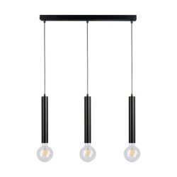 Barrel Lampa Wisząca 3xE27 Max.60W Czarny/Czarny/Czarny PVC