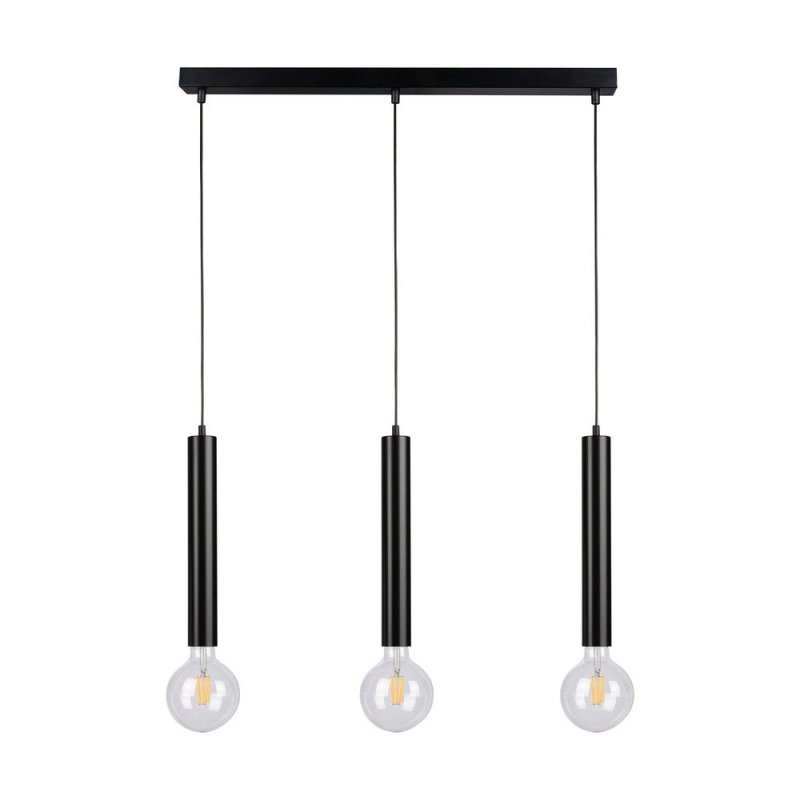 Barrel Lampa Wisząca 3xE27 Max.60W Czarny/Czarny/Czarny PVC