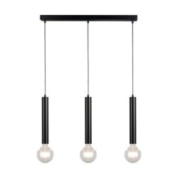 Barrel Lampa Wisząca 3xE27 Max.60W Czarny/Czarny/Czarny PVC