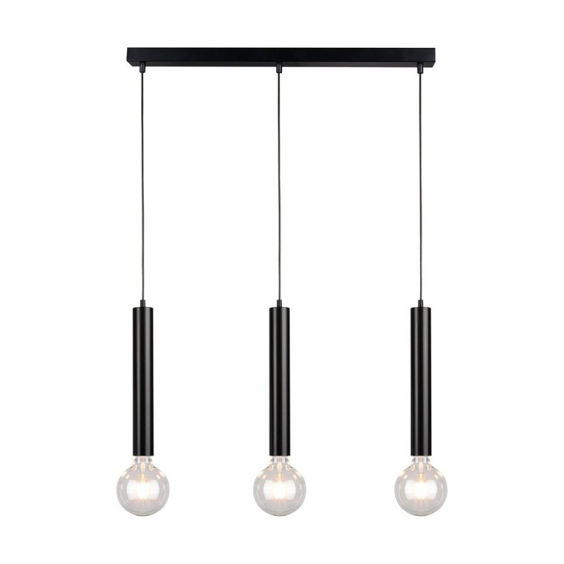 Barrel Lampa Wisząca 3xE27 Max.60W Czarny/Czarny/Czarny PVC