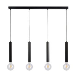 Barrel Lampa Wisząca 4xE27 Max.60W Czarny/Czarny/Czarny PVC