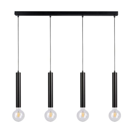 Barrel Lampa Wisząca 4xE27 Max.60W Czarny/Czarny/Czarny PVC