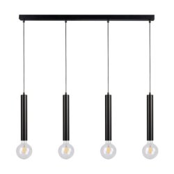 Barrel Lampa Wisząca 4xE27 Max.60W Czarny/Czarny/Czarny PVC