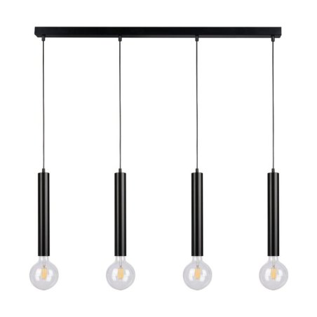 Barrel Lampa Wisząca 4xE27 Max.60W Czarny/Czarny/Czarny PVC
