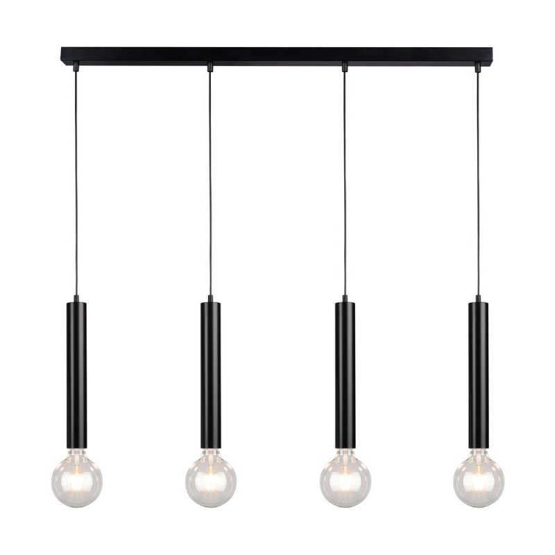 Barrel Lampa Wisząca 4xE27 Max.60W Czarny/Czarny/Czarny PVC
