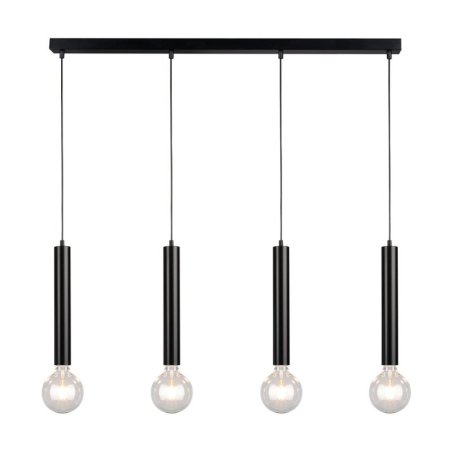 Barrel Lampa Wisząca 4xE27 Max.60W Czarny/Czarny/Czarny PVC