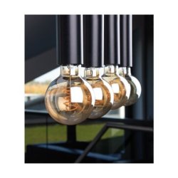 Barrel Lampa Wisząca 4xE27 Max.60W Czarny/Czarny/Czarny PVC