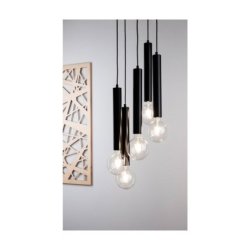 Barrel Lampa Wisząca 5xE27 Max.60W Czarny/Czarny/Czarny PCV