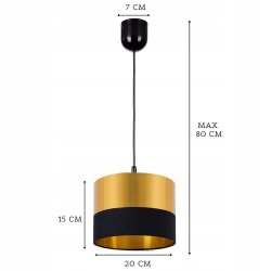 GLAMOUR LAMPA WISZĄCA SUFITOWA ABAŻUR ZŁOTO