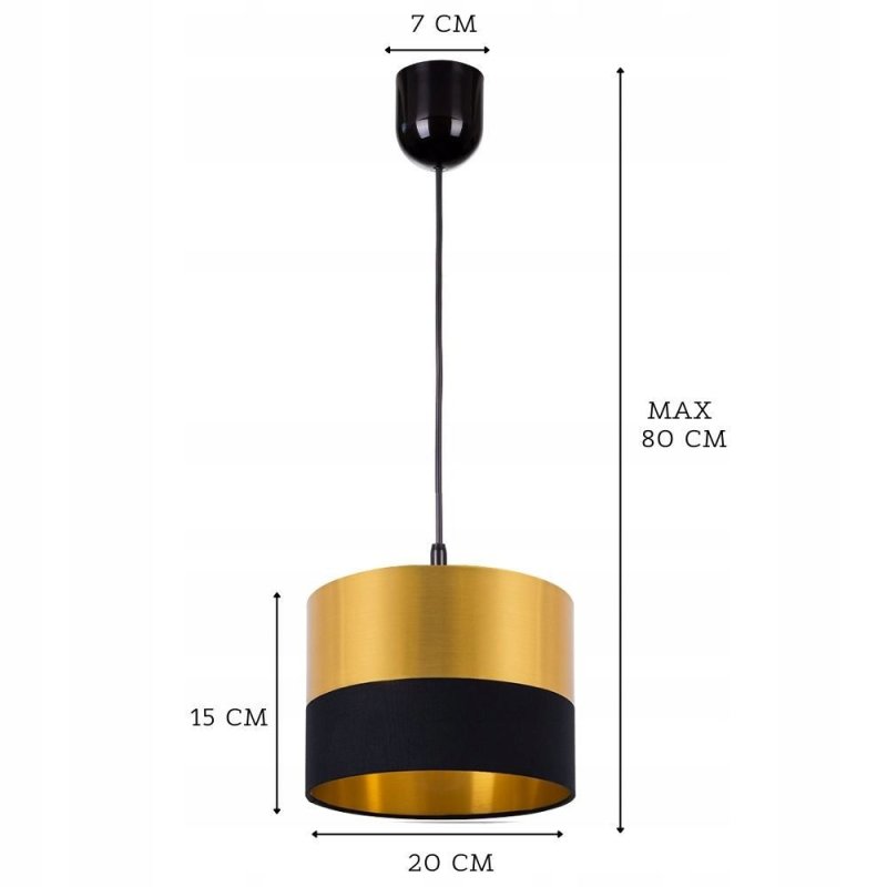 GLAMOUR LAMPA WISZĄCA SUFITOWA ABAŻUR ZŁOTO
