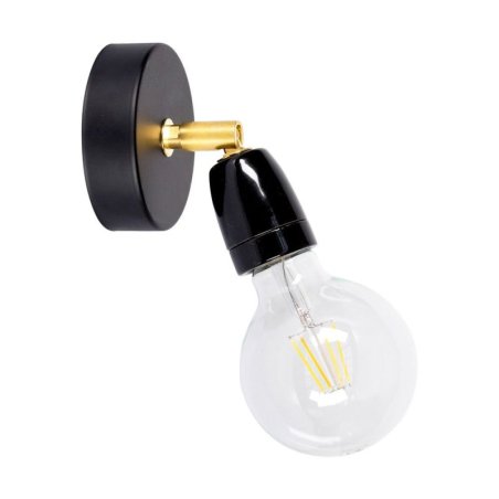 Porcia Kinkiet 1xE27 Max.25W Czarny/Złoty