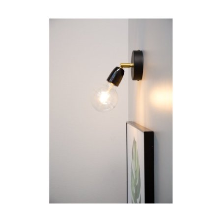 Porcia Kinkiet 1xE27 Max.25W Czarny/Złoty