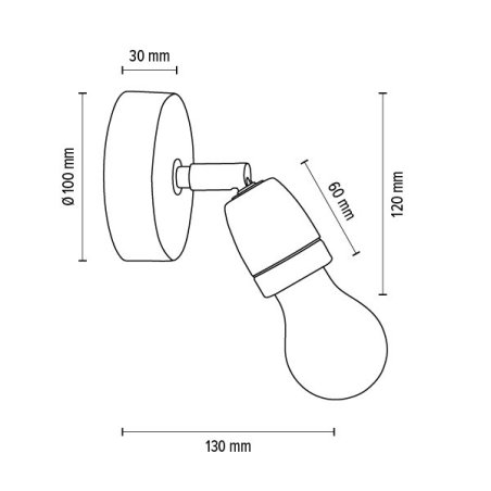 Porcia Kinkiet 1xE27 Max.25W Czarny/Złoty