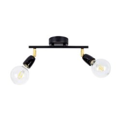 Porcia Lampa Sufitowa 2xE27 Max.25W Czarny/Złoty