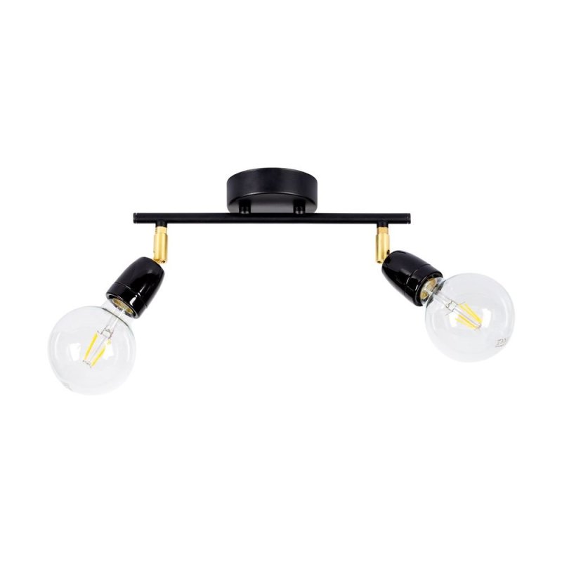 Porcia Lampa Sufitowa 2xE27 Max.25W Czarny/Złoty