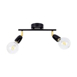 Porcia Lampa Sufitowa 2xE27 Max.25W Czarny/Złoty