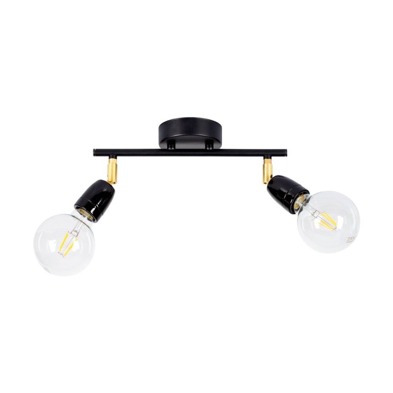 Porcia Lampa Sufitowa 2xE27 Max.25W Czarny/Złoty