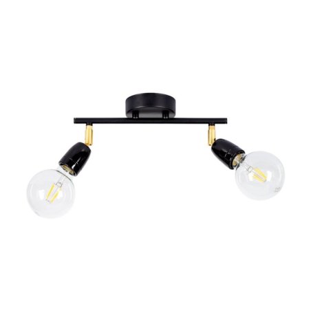 Porcia Lampa Sufitowa 2xE27 Max.25W Czarny/Złoty