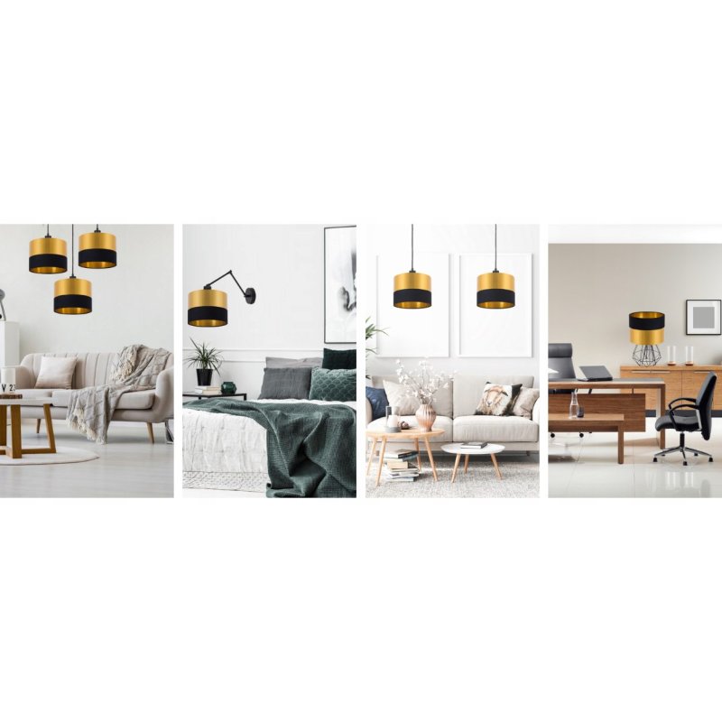 GLAMOUR LAMPA WISZĄCA SUFITOWA ABAŻUR ZŁOTO