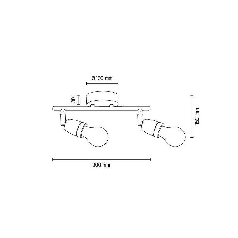 Porcia Lampa Sufitowa 2xE27 Max.25W Czarny/Złoty