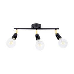 Porcia Lampa Sufitowa 3xE27 Max.25W Czarny/Złoty
