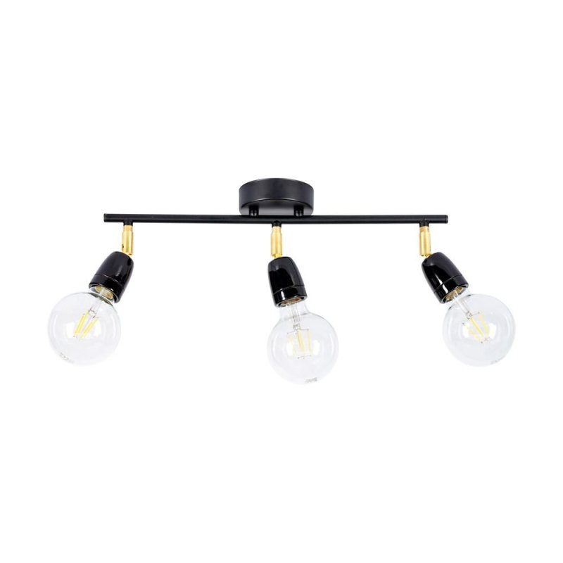 Porcia Lampa Sufitowa 3xE27 Max.25W Czarny/Złoty