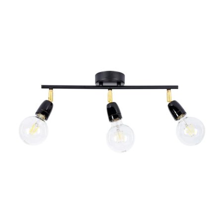 Porcia Lampa Sufitowa 3xE27 Max.25W Czarny/Złoty